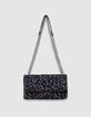 Sac à main noir imprimé léopard bordure microbilles fille-8