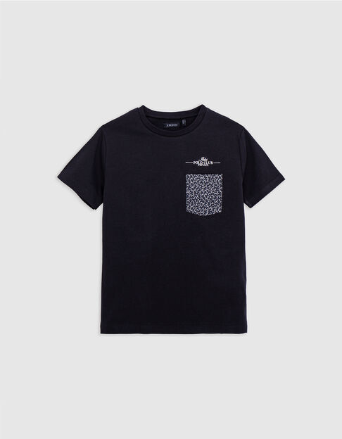 Zwart jongens-T-shirt met borstzak - IKKS