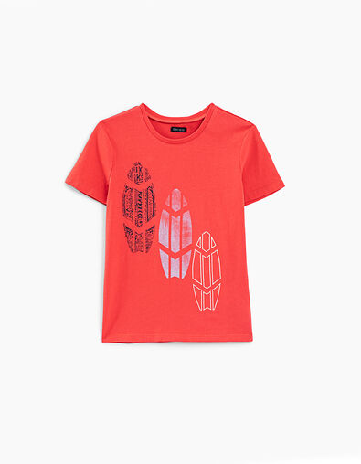 Camiseta coral con 3 tablas de surf niño  - IKKS