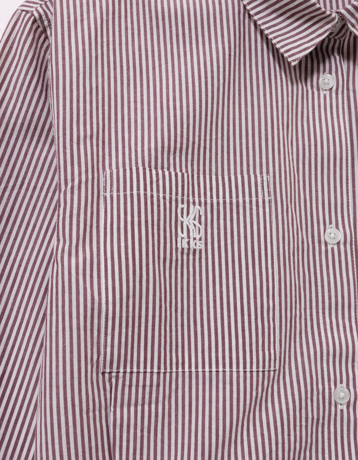 Bordeaux gestreept overhemd cropped meisjes-7