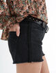 Schwarze Jeansshorts mit Fransen I.Code-4