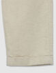 Pantalon tapered beige coton et lin Homme-5