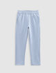 Pantalon de costume bleu maille chinée garçon-4