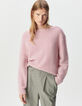 Cardigan rose tricot réversible devant/dos Femme-2