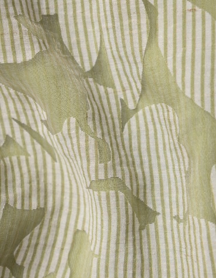 Top sin mangas verde estampado mixto rayas y vegetal Mujer-10