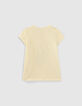 T-shirt jaune coton bio visuel sandales fille-2
