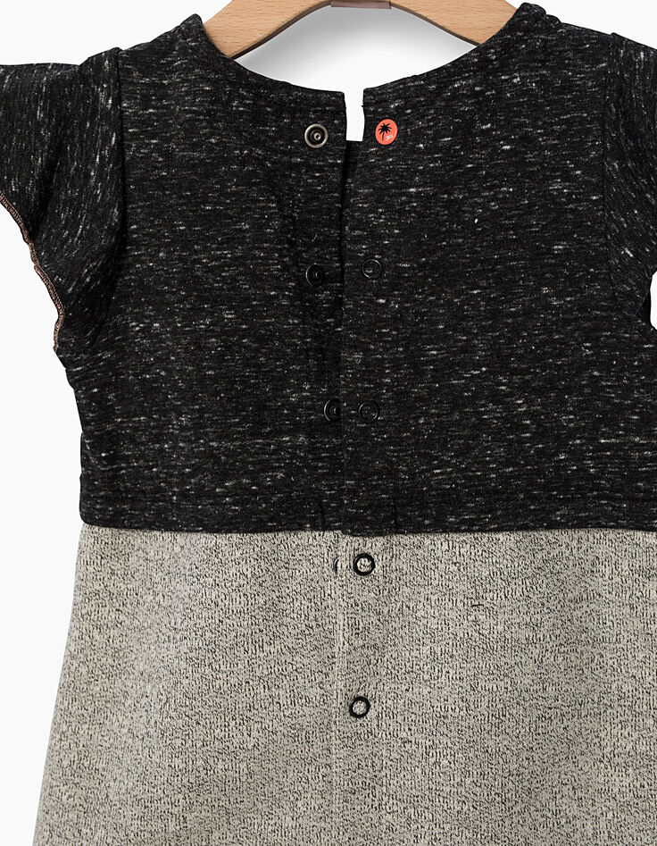 Graues Kleid aus Mischgewebe für Babymädchen-4