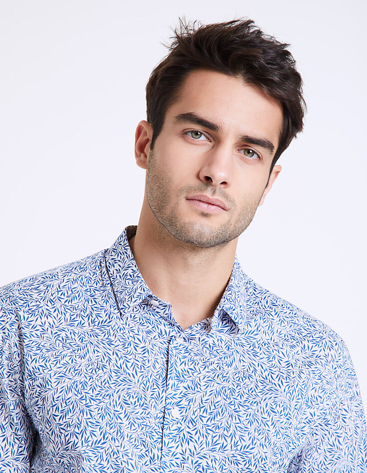 Camisa slim Liberty hojas índigo Hombre-5 Camisa slim Liberty hojas índigo Hombre-5