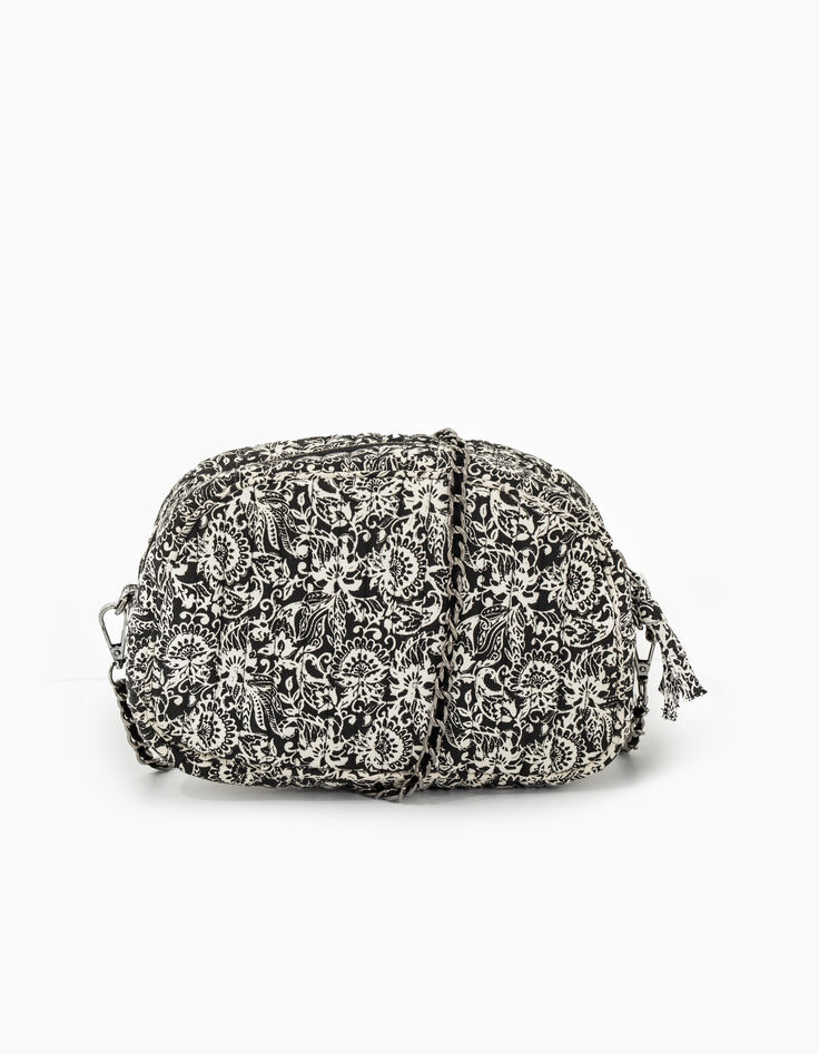 I.Code black Paisley print quilted bag-1