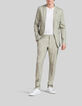 Pantalon de costume pistache lin m&eacute;lang&eacute; Homme-2