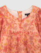 Vloeiende oranje blouse print meisjes-2