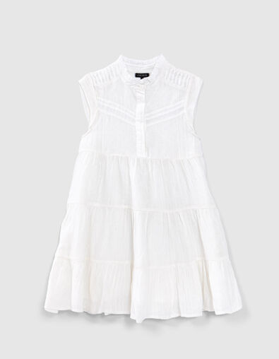 Robe blanche jacquard fantaisie fille - IKKS