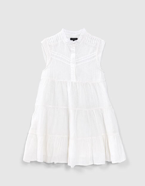 Robe blanche jacquard fantaisie fille - IKKS