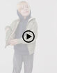Reversible khaki and beige jacket for boy-11