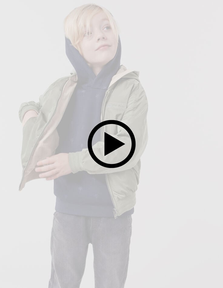 Blouson r&eacute;versible kaki et beige gar&ccedil;on-7