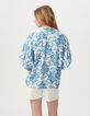 Chemise LENZING™ ECOVERO™ imprimé faïence bleu Femme-3