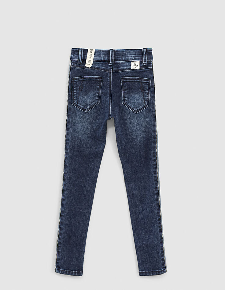 Jeans skinny brut algodón orgánico bandas laterales niña-3
