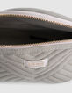 Khaki quilted belt bag for girl-8