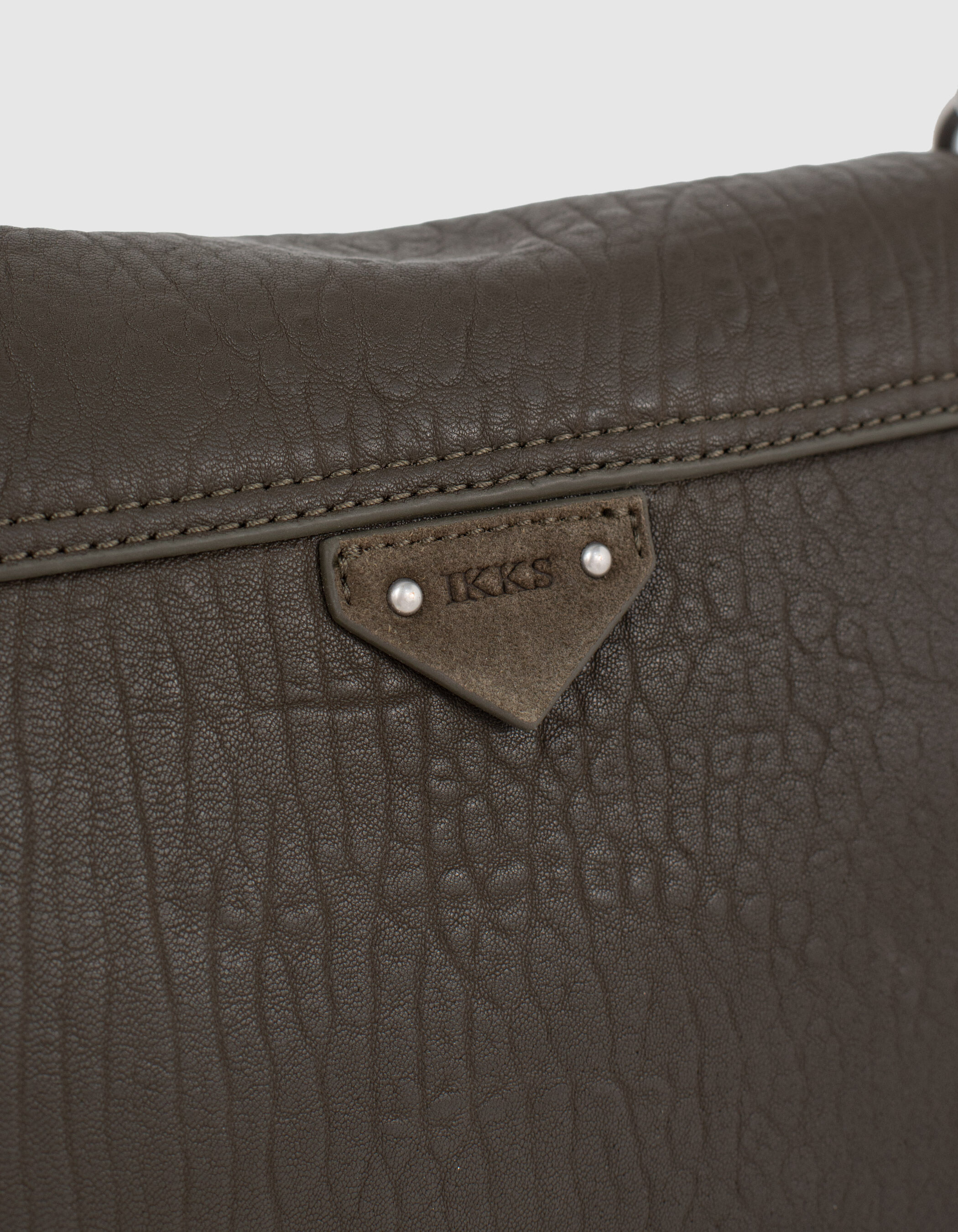Women s khaki leather mix The Military Waiter saddle bag