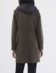Manteau mi- long kaki majorité laine capuche amovible femme-3