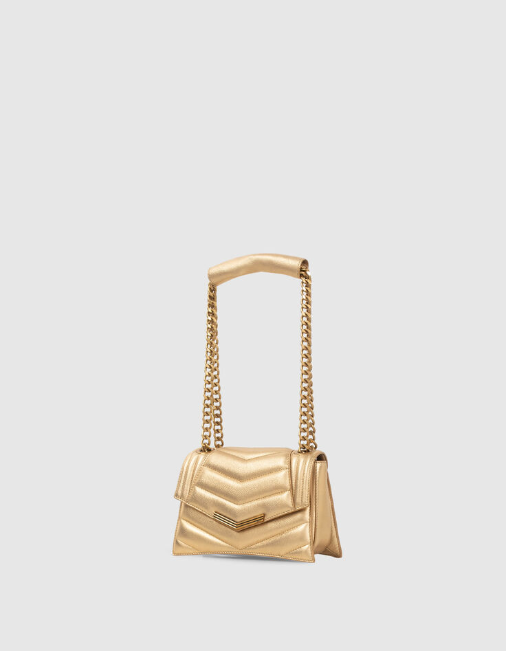 Sac THE 1 glitter doré cuir métallisé Taille S Femme-4