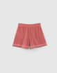 Short terracotta brod&eacute; fille-3