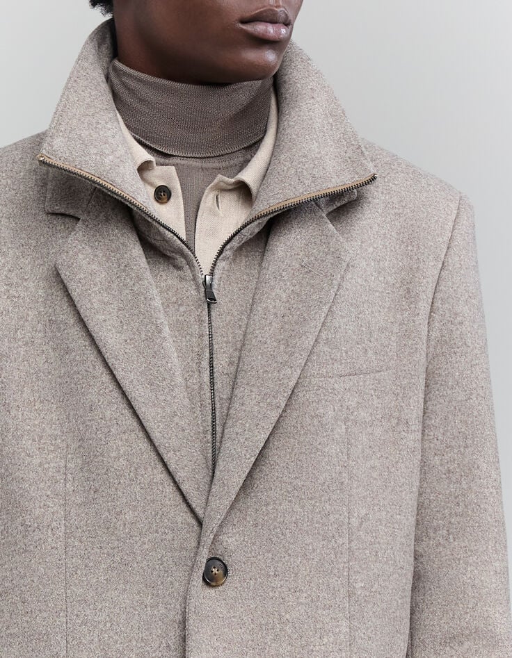 Men's grey wool coat with removable facings-4