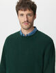 Pull hiver vert tricot mousseux Homme-1