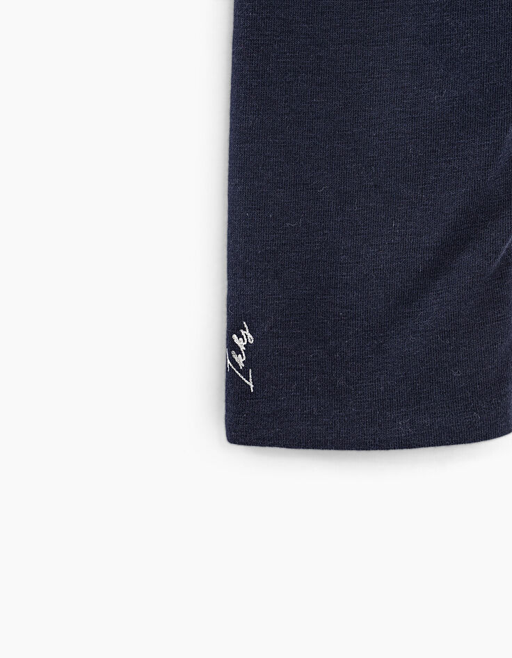 Omkeerbare navy legging bloemenprint babymeisjes-6