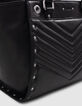 Tas 1440 zwart leer bezaaid Maat Medium Dames-4