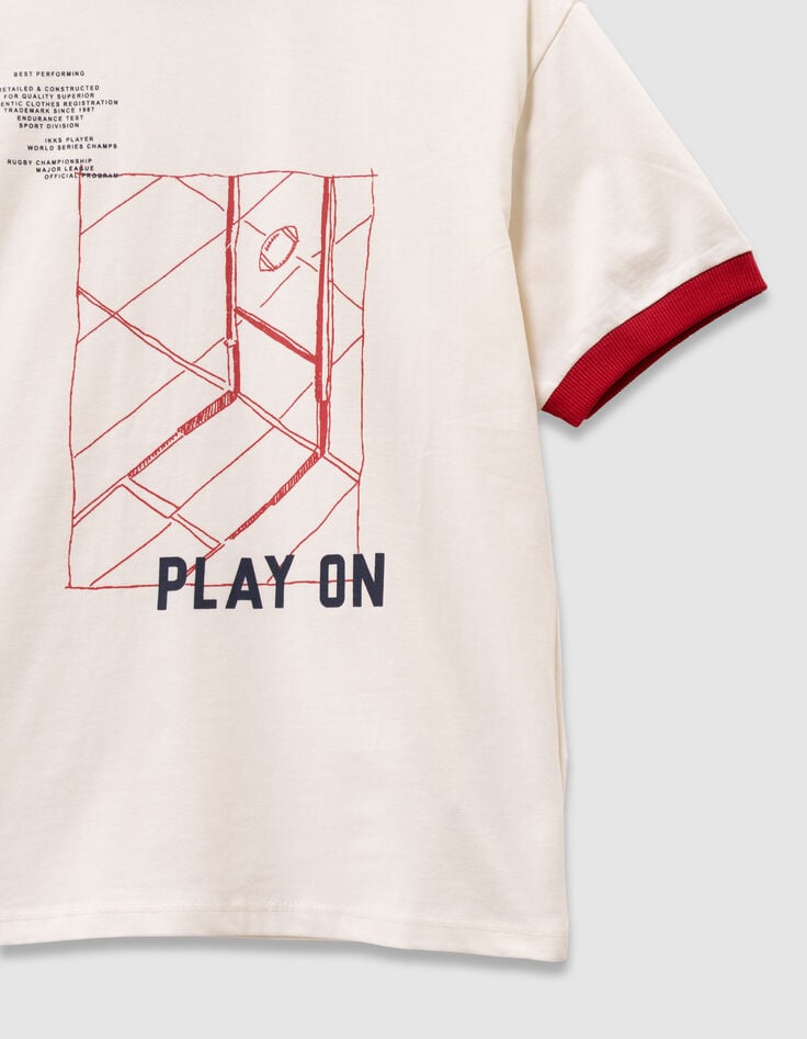 T-shirt blanc coton bio bords-côtes rouges garçon-6 T-shirt blanc coton bio bords-côtes rouges garçon-6