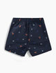 Baby boys' navy printed swim shorts -3