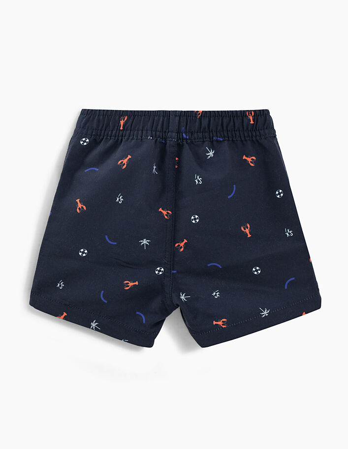 Baby boys' navy printed swim shorts  - IKKS