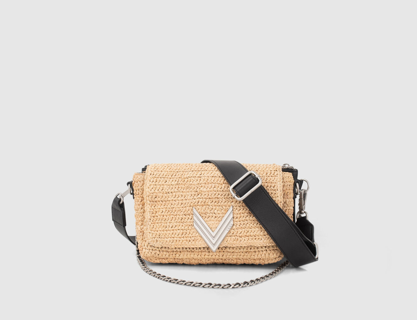 Bolso 111 de rafia beige trenzado mujer - IKKS-1