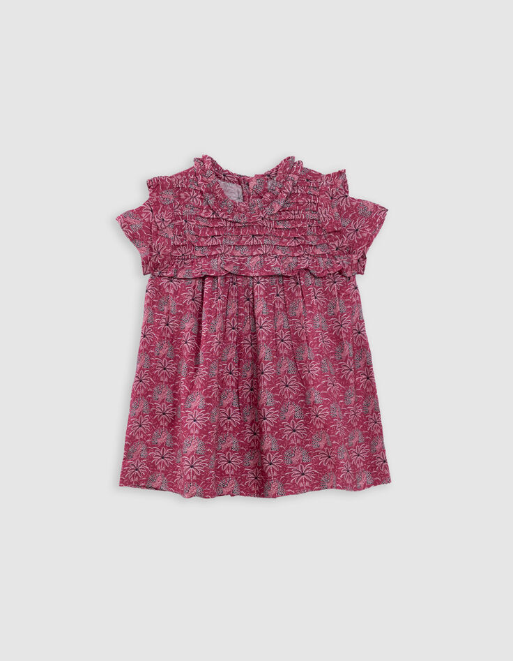 Roze jurk palmprint babymeisjes-1