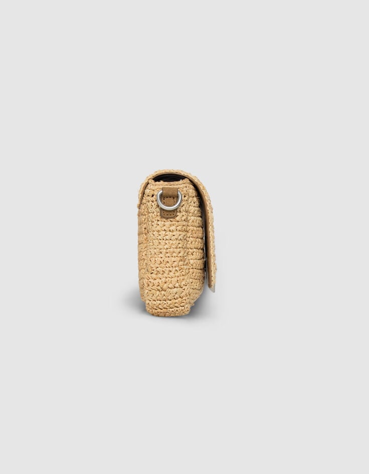 De 111 RAPHIA beige mix raffia en suèdeleer-5