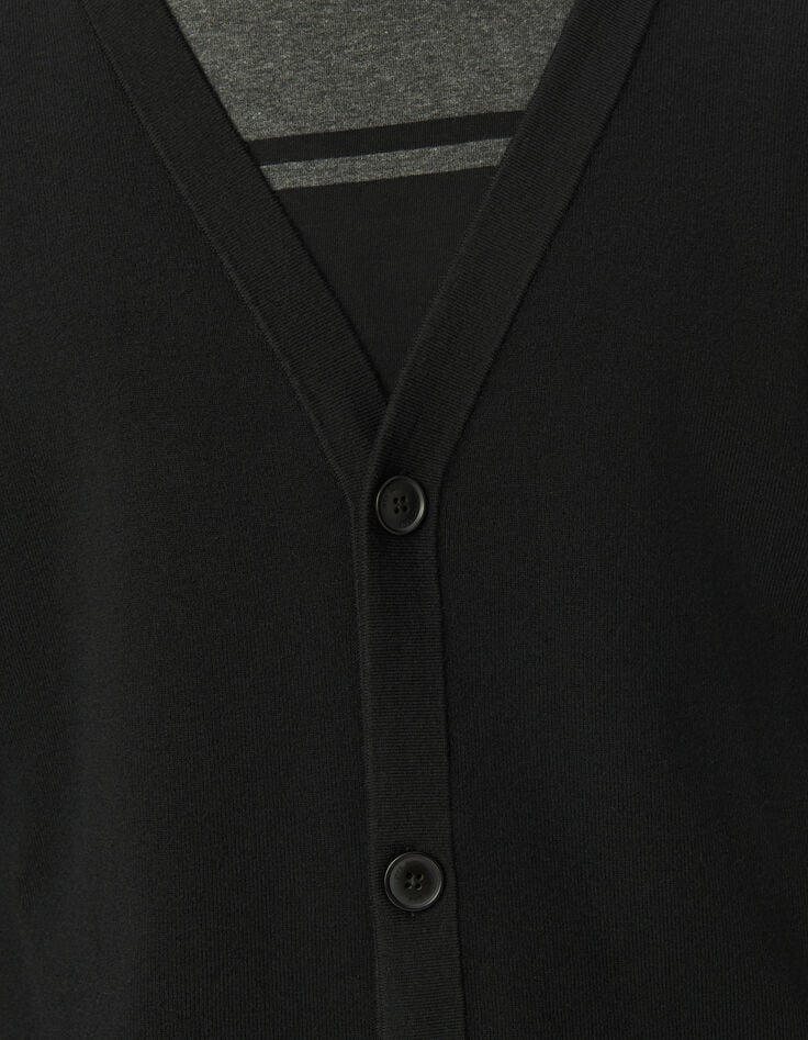 Cardigan noir tricot boutonné Homme-5 Cardigan noir tricot boutonné Homme-5