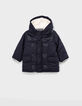 Parka navy à capuche garnissage recyclé bébé garçon -1