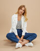 Weiße Bluse mit Reißverschluss I.Code-1