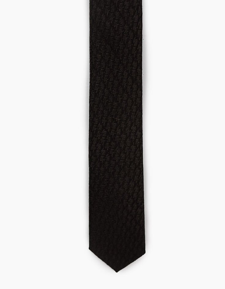 Cravate noire en soie à motifs éclairs Homme -2