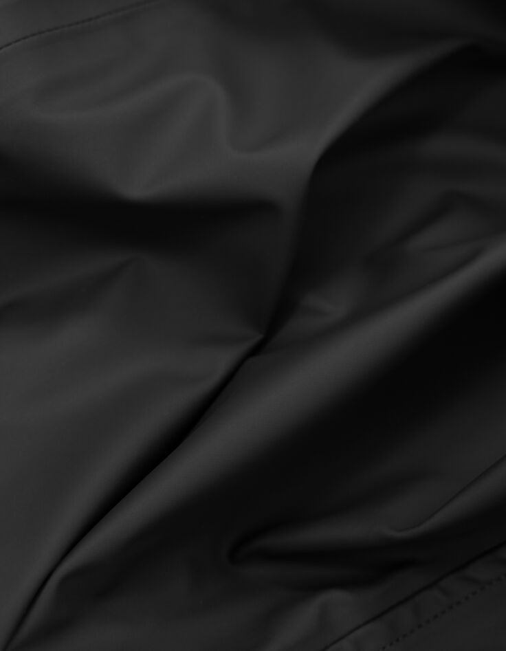 Men&rsquo;s black rubber nylon hooded parka-8