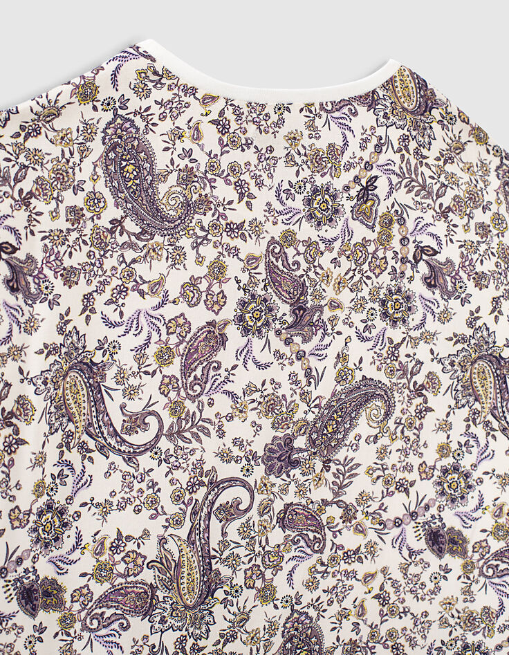 Wit T-shirt twee materialen Ecovero® kasjmier rug meisjes-6 Wit T-shirt twee materialen Ecovero® kasjmier rug meisjes-6