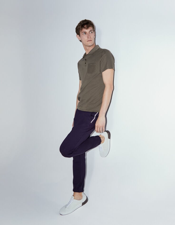 Polo kaki à dos reliefé Homme-5