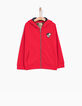 Cardigan rouge à lunettes sur capuche garçon-1