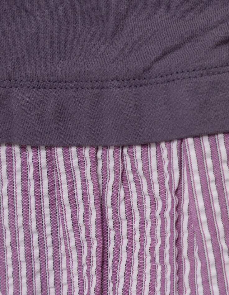 Vestido para ni&ntilde;a en trampantojo bimateria ciruela-7