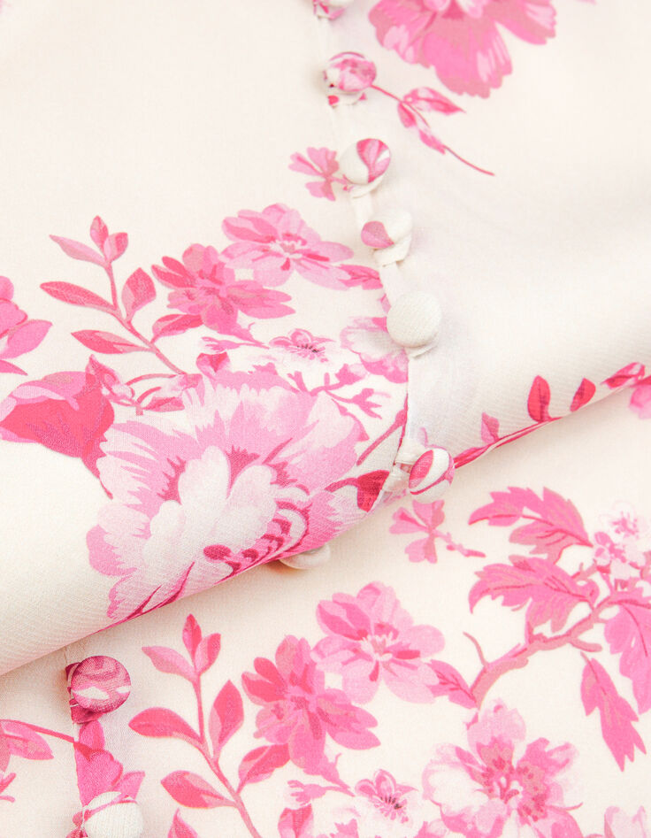 Vestido midi de mujer con estampado floral rosa crudo-8