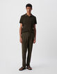 Herrenchinohose, khaki, Streifenmotiv-1