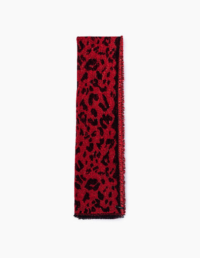 Echarpe mousseuse jacquard animalier rouge femme - IKKS