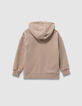 Cárdigan capucha cremallera beige bimaterial niño-7