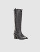 Zwarte laarzen cowboystijl Dames-2